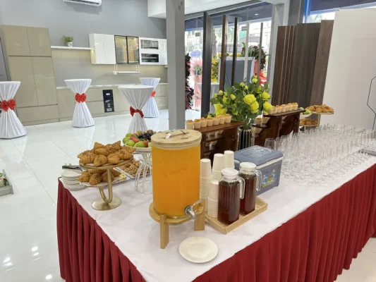 Setup tiệc teabreak Quận 12 đẹp gọn và đúng giờ