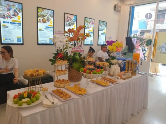 Tiệc teabreak tại Đại học Quốc Gia TP Thủ Đức gọn gàng tinh tế