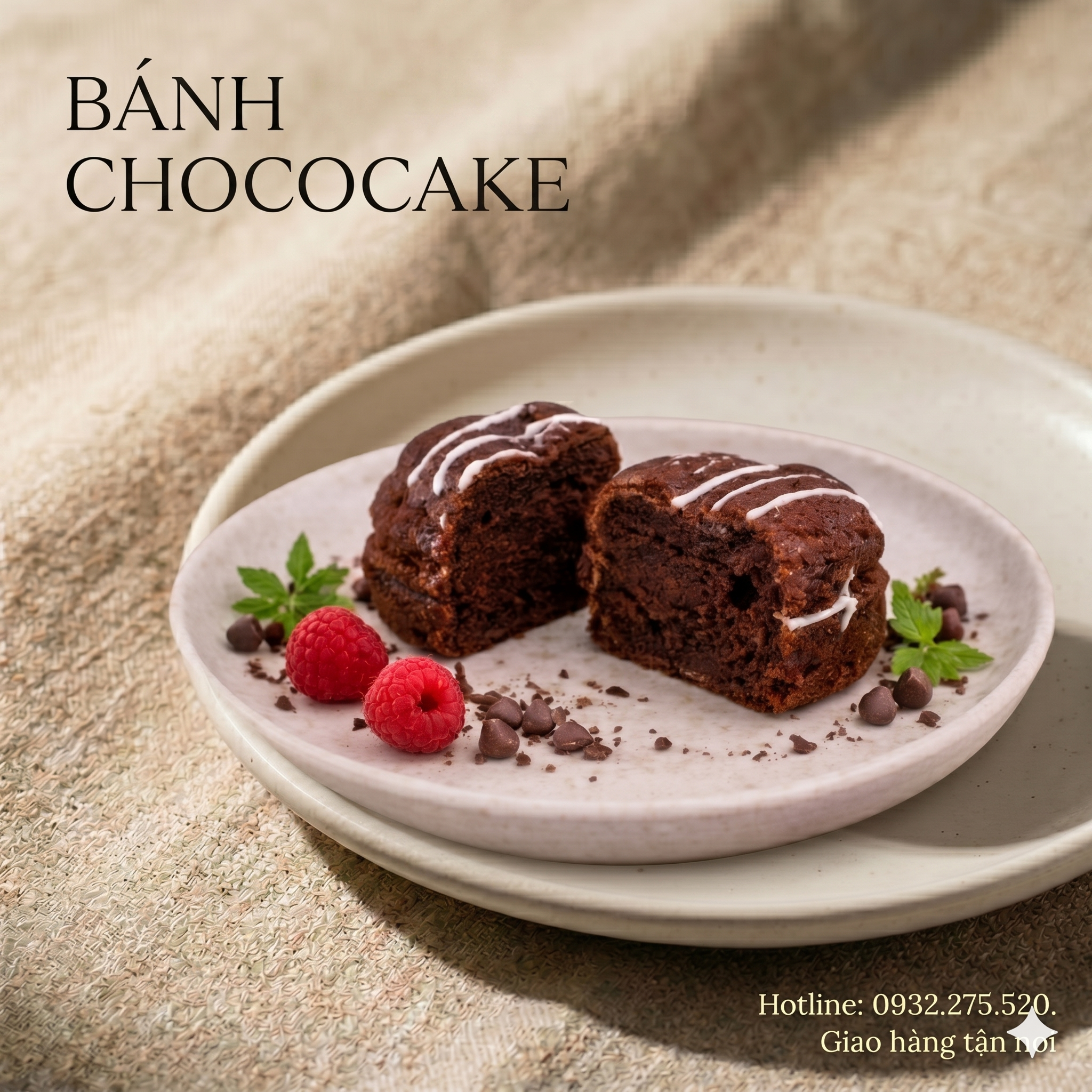 Bánh chocolate teabreak trang trí trái cây sang trọng cho tiệc tất niên.